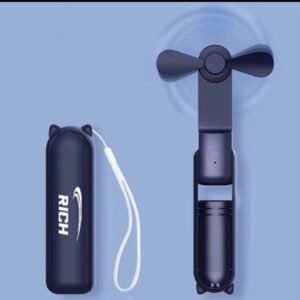 Mini Portable Folding Fan Blue